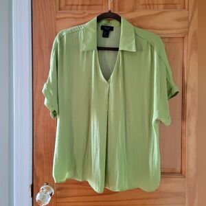 Rachel Roy Short Sleeve Green Women's Blouse